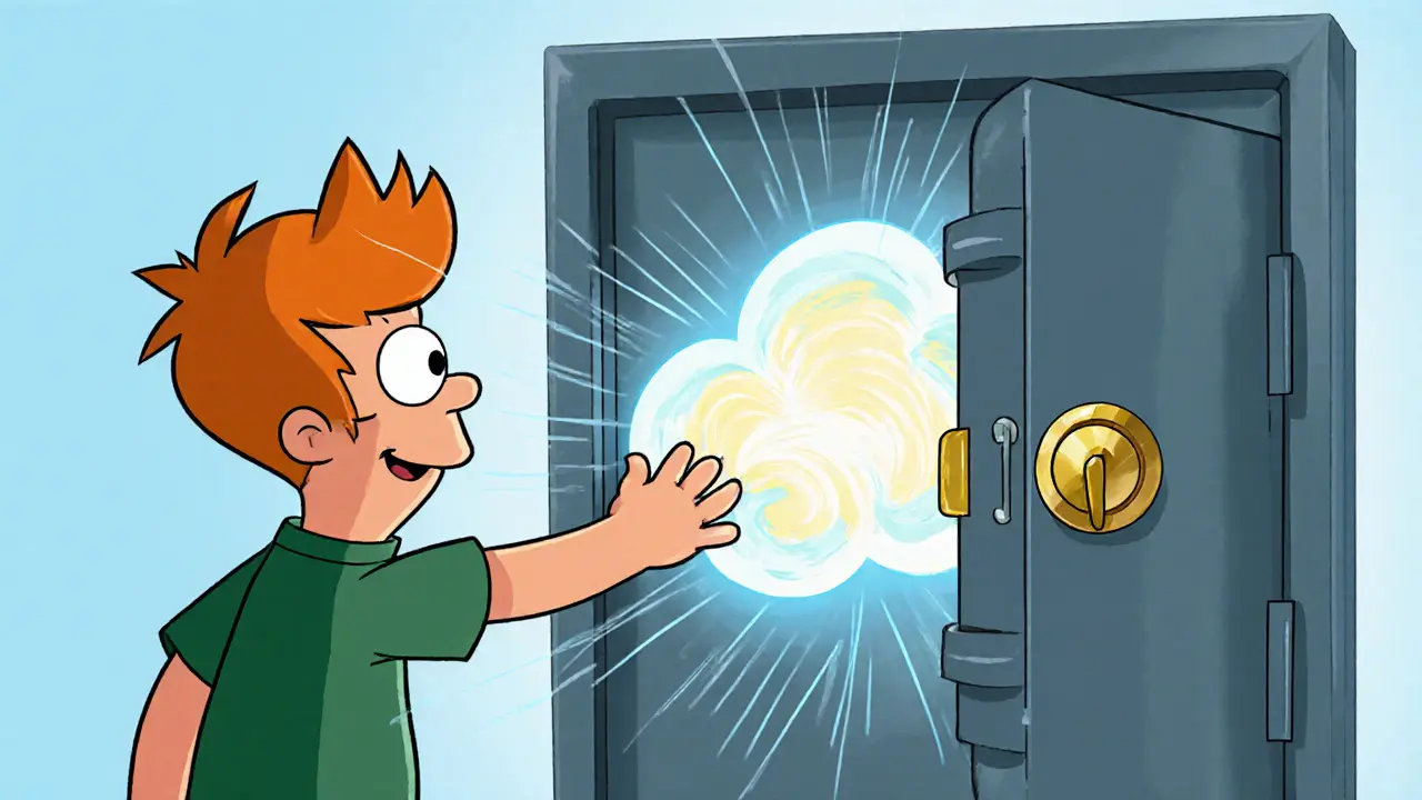 Klient si představuje uzamčený trezor, kam ukládá těžkou vzpomínku.