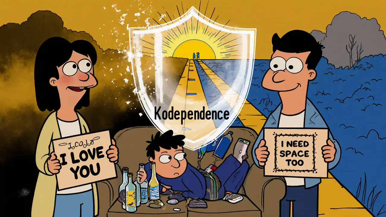 Rodina se učí vzdálit se od závislosti, zatímco se rozpadá překážka kodependence.