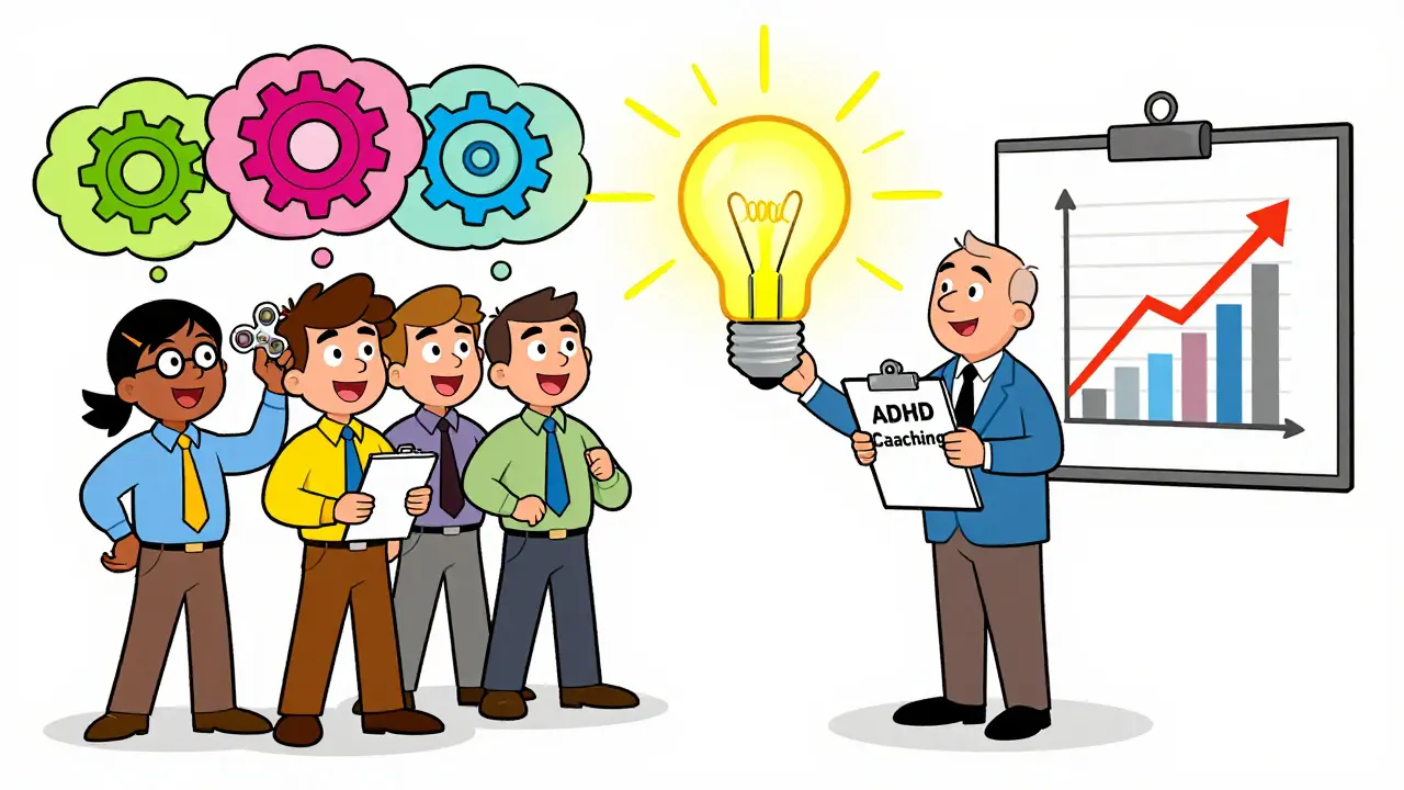 Kočičí coach pomáhá týmu pochopit ADHD pomocí vizuálních nástrojů a pozitivních změn.