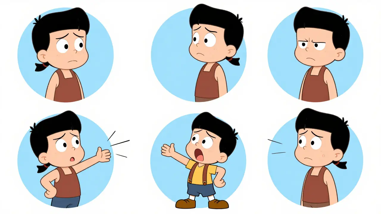 Kruhová interakce v rodině: rodič kritizuje, dítě se chová, druhý rodič reaguje.