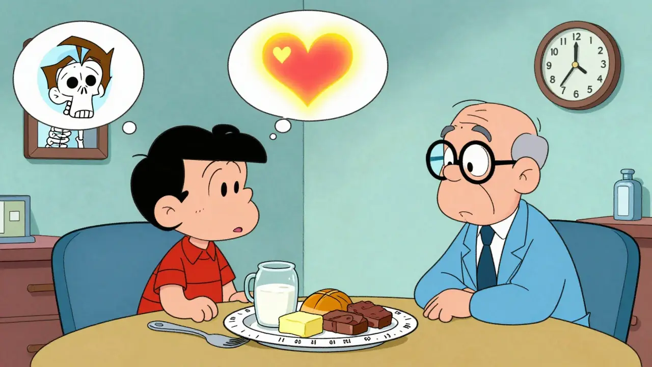 Pacientka jí s jídlem ve terapii, zatímco její myšlenky se mění ze strachu na naději.