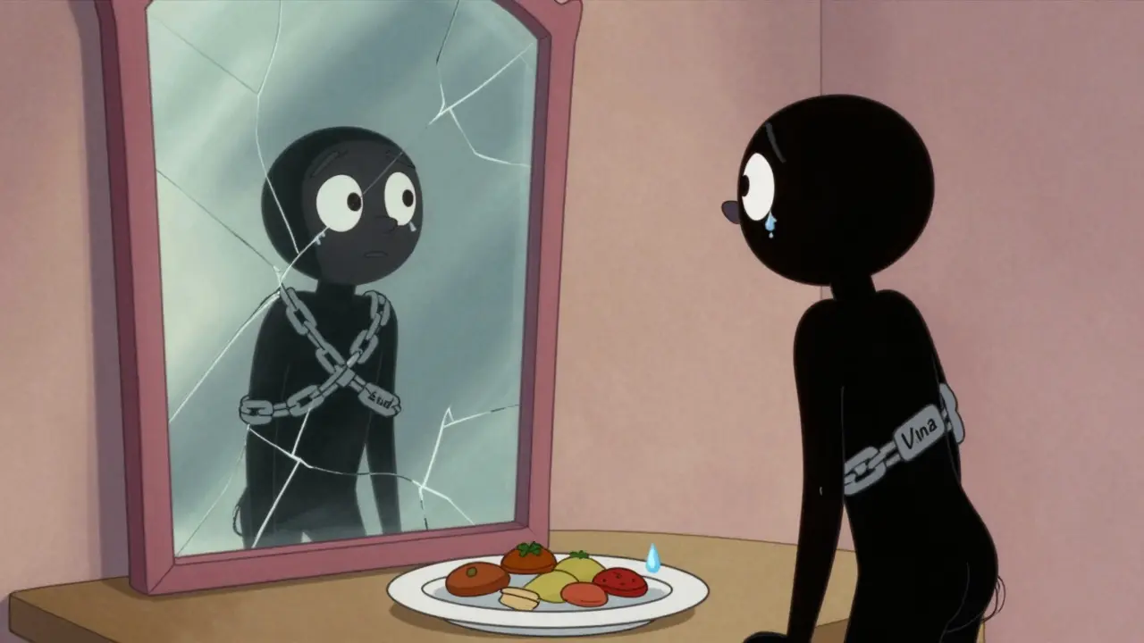 Práce se studem a vinou v poruchách příjmu potravy: Cesty k laskavosti k sobě