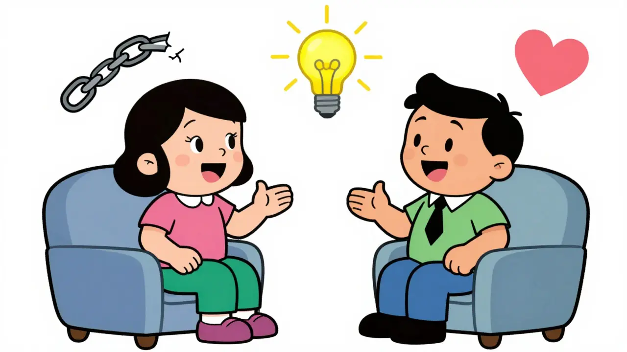 Úspěšná terapie s juniorem terapeutem v kartonovém stylu