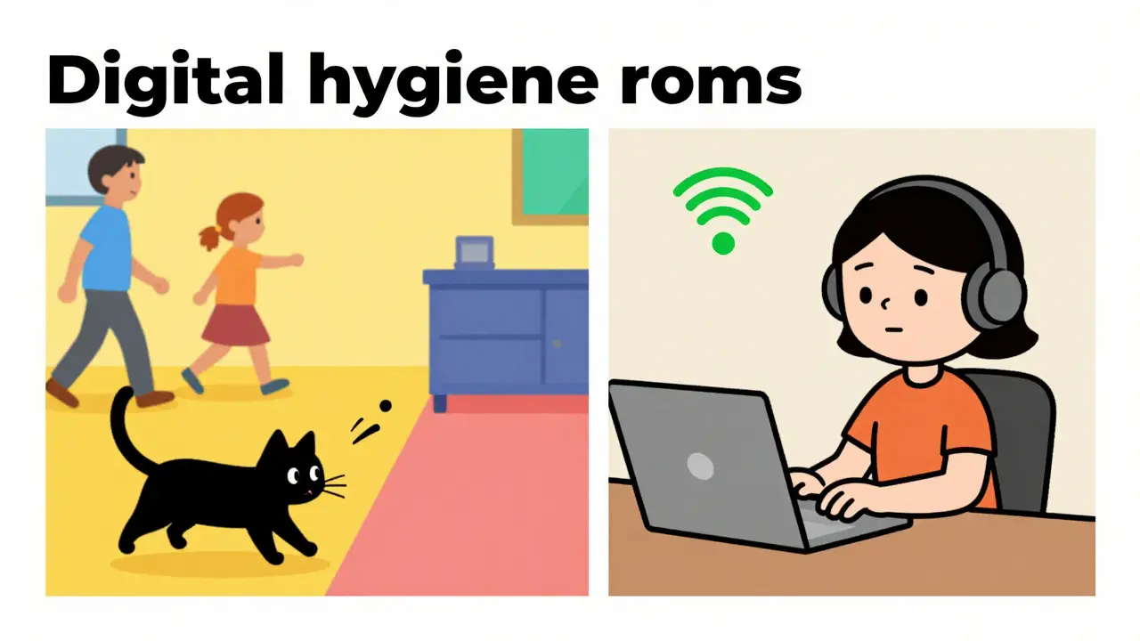 Porovnání rušivého a klidného prostředí pro online sezení